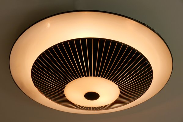 Large Mid Century German Modern Flush Mount Or Wall Lamp From Hillebrand 1950s