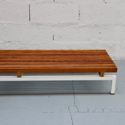 White Lacquered Steel Wood Benches 1980s Set Of 2 For Sale At