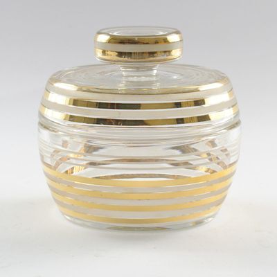 Glass Davidsons 1930s Cloud Glass Large Powder Jar Art Glass