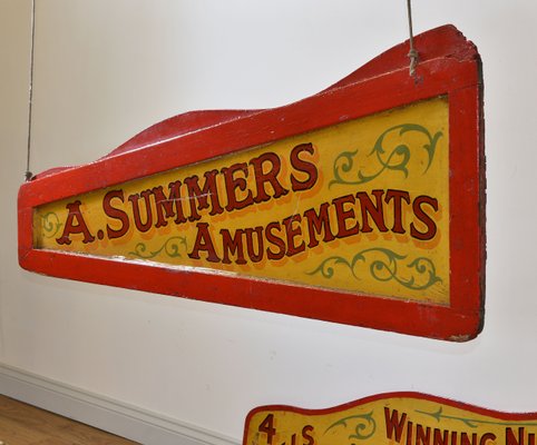 Vintage Signs For Sale >> Vintage Double Sided Amusement Fairground Signs Set Of 2 Vintage Signs For Sale >> Vintage Double Sided Amusement Fairground Signs Set Of 2