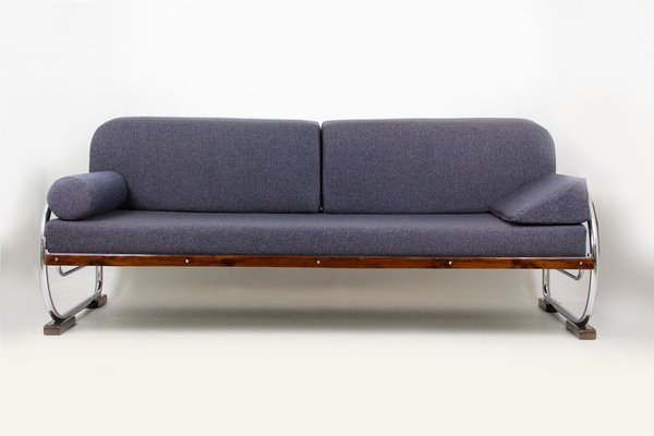 Bauhaus Tubular Chromed Steel Sofa From Hynek Gottwald 1930s