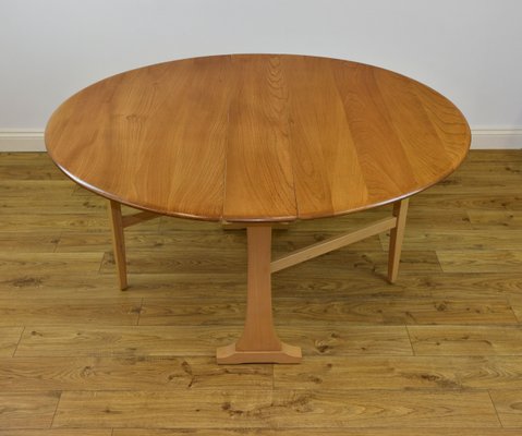 Large Vintage Elm Drop Leaf Dining Table From Ercol 1970s For Large Vintage Elm Drop Leaf Dining Table From Ercol 1970s 1