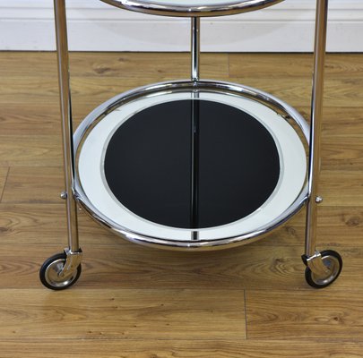 Art Deco Chrome Glass Serving Bar Cart 1930s For At Pamono Art Deco Chrome Glass Serving Bar