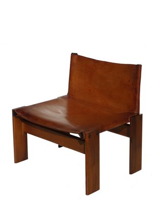 Monk Leather Side Chair By Tobia Scarpa By Molteni 1970s For Sale
