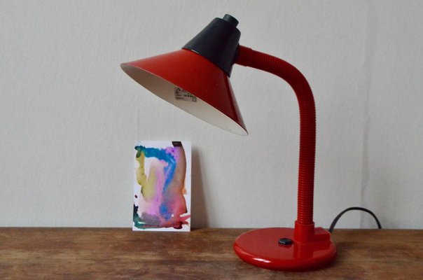 Vintage Red Desk Lamp From Aluminor 1960s For Sale At Pamono
