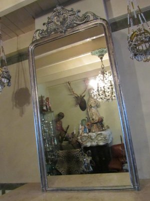 Antique French Louis Xv Silver Gilt, Antique French Silver Gilt Mirror