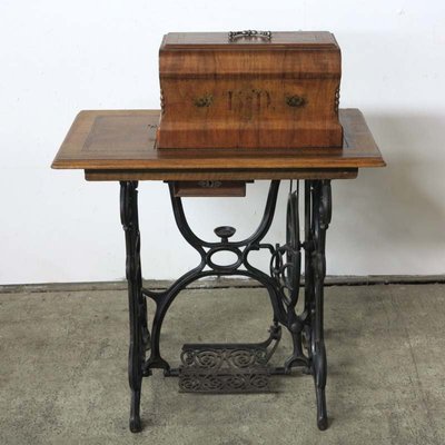 Art Nouveau Worktable With Sewing Machine From Haid Neu 1900s