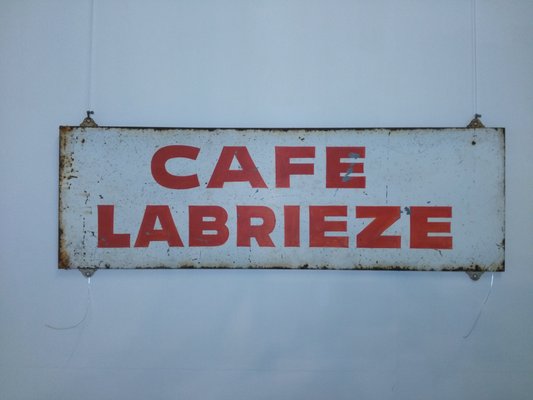 Vintage Cafe Labrieze Werbeschild Aus Zinn 1950er - 