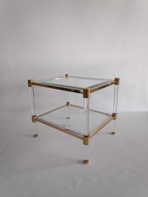 Vintage Gl And Gold Metal Side Table From Roche Bobois 1970s Vintage Gl And Gold Metal Side Table From Roche Bobois 1970s