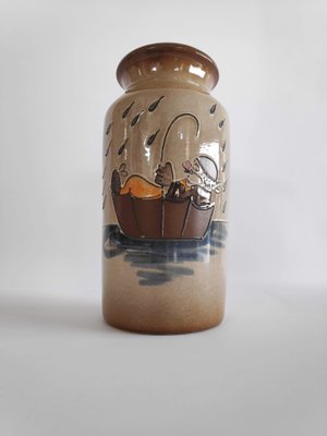 Vintage Ceramic Umbrella Stand Or Vase From Scheurich 1970s For
