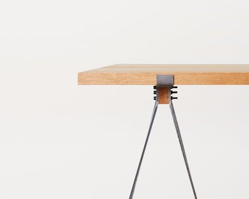 Trestle Table In Blackened Steel Oak From Frama For Sale At Pamono