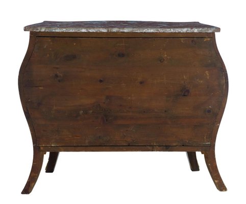 Kingwood Mahogany Marble Top Bombe Chest Commode 1950s For Sale At Pamono