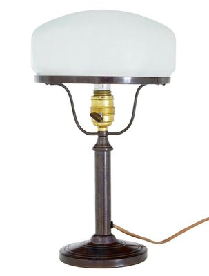 Bronze Table Lamp With Frosted Glass Shade 1960s For At Pamono Bronze Table Lamp With Frosted Glass, Frosted Glass Desk Lamp Shade
