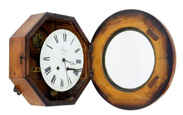 Antique French Oak Wall Clock From Japy Freres For At Pamono - Wall Clock In French