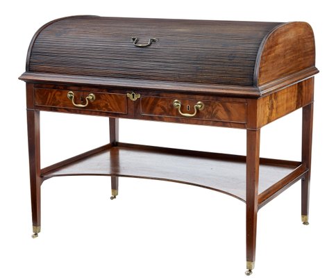 Antique William Iv Mahogany Rolltop Writing Desk For Sale At Pamono