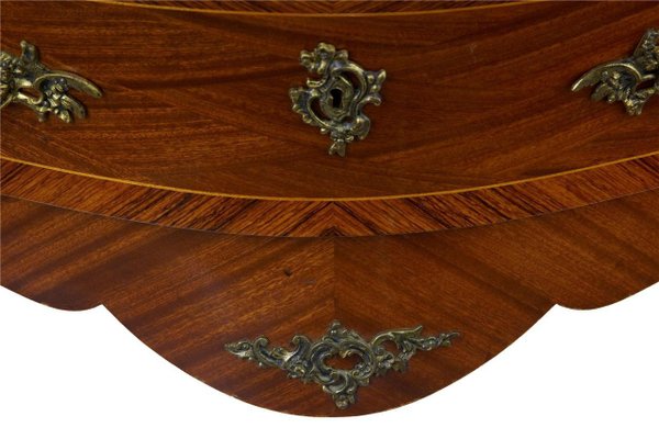Kingwood And Mahogany Bombe Shaped Chest Of Drawers 1950s For
