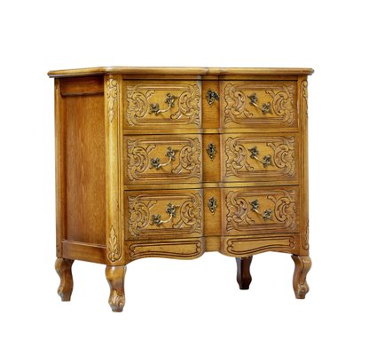 Small Mid Century Carved Oak Chest Of Drawers For Sale At Pamono