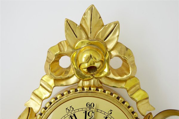 Vintage Swedish Gilt Carved Ornate Wall Clock From Franz Hermle And Sohn 1940s For At Pamono - Hermle Wall Clock Vintage Swedish Gilt Carved Ornate Wall Clock From Franz Hermle And Sohn 1940s For At Pamono - Hermle Wall Clock