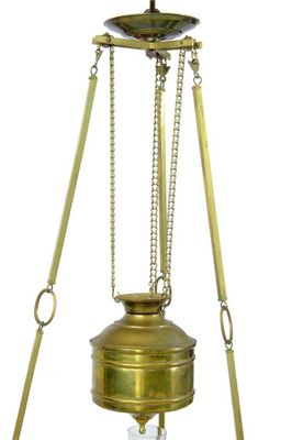 19th Century Arts Crafts Brass Adjustable Lantern