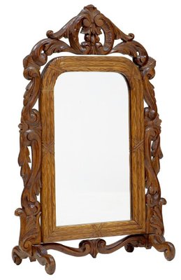 Late 19th Century Black Forest Carved Oak Vanity Mirror For Sale At Pamono