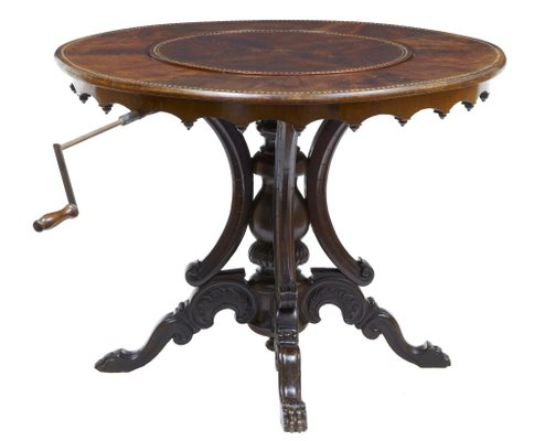 19th Century French Flamed Mahogany Lazy Susan Side Table For At Pamono - Round Table With Lazy Susan Philippines 19th Century French Flamed Mahogany Lazy Susan Side Table For At Pamono - Round Table With Lazy Susan Philippines