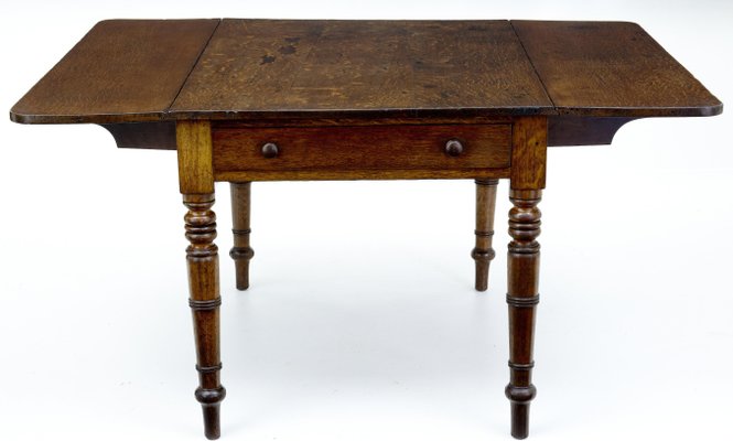 Antique Victorian Oak Drop Leaf Table, How Does A Drop Leaf Table Work