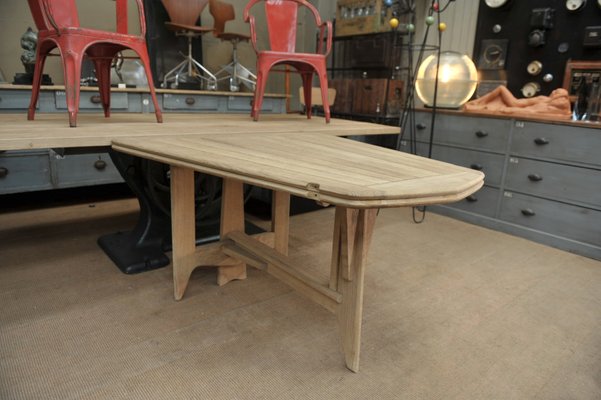 Solid Oak Folding Dining Table By Guillerme Et Chambron For Votre Solid Oak Folding Dining Table By Guillerme Et Chambron For Votre Maison 1950s 3