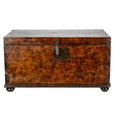 19th Century Italian Solid Wood Trunk 19th Century Italian Solid Wood Trunk