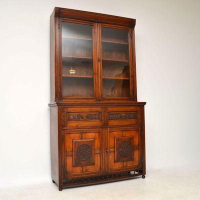Antique Arts And Crafts Walnut Secretaire Bookcase For Sale At Pamono