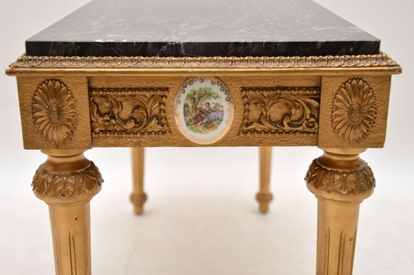 Vintage French Marble Top Gilt Coffee Table