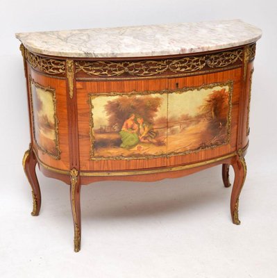 Vintage French Painted Marble Top Cabinet For Sale At Pamono