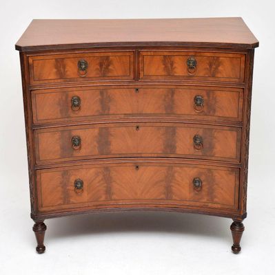 Antique Mahogany George Iii Style Concaved Chest Of Drawers For