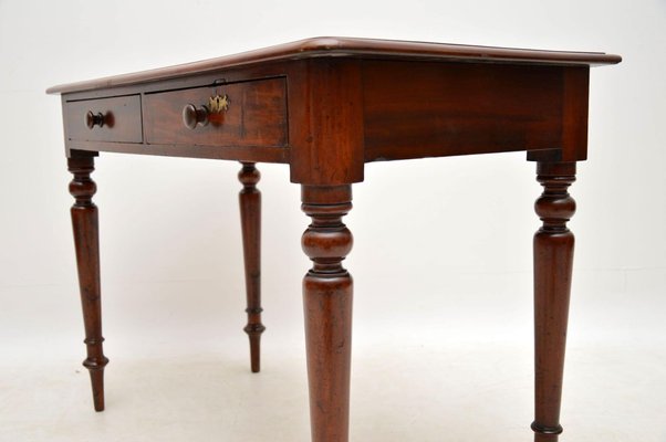 Antique Victorian Mahogany Leather Top Writing Table For Sale At