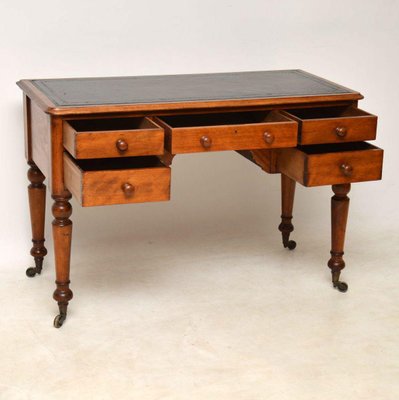 Antique Victorian Satin Birch Leather Top Desk For Sale At Pamono