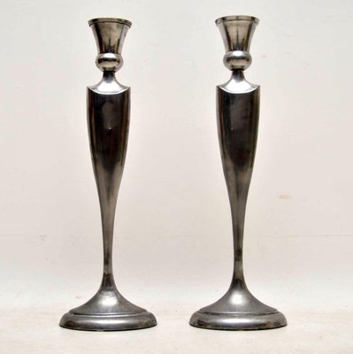 Grosse Kerzenhalter Aus Edelstahl 1960er 2er Set Bei Pamono Kaufen