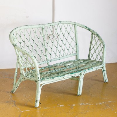 French Rattan Painted Bench 1960s For Sale At Pamono