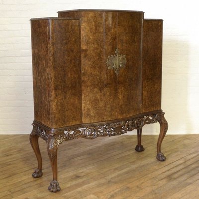 Large Art Deco Walnut Cocktail Cabinet