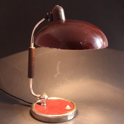 6632 Red Desk Lamp By Christian Dell For Kaiser Idell 1934 For
