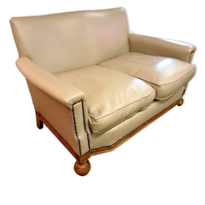 Small Art Deco Leather Sofa 1930s For At Pamono Small Art Deco Leather Sofa 1930s 1