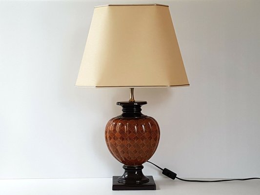 Lampe De Bureau Salon Vintage Avec Decoration En Ceramique 1970s