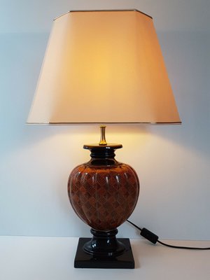 Lampe De Bureau Salon Vintage Avec Decoration En Ceramique 1970s