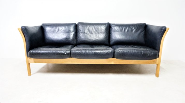 Scandinavian Leather Sofa 1970s