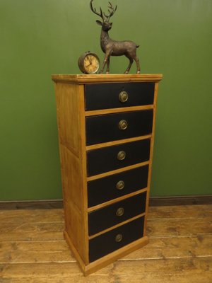 Vintage Narrow Pine Chest Of Drawers For Sale At Pamono