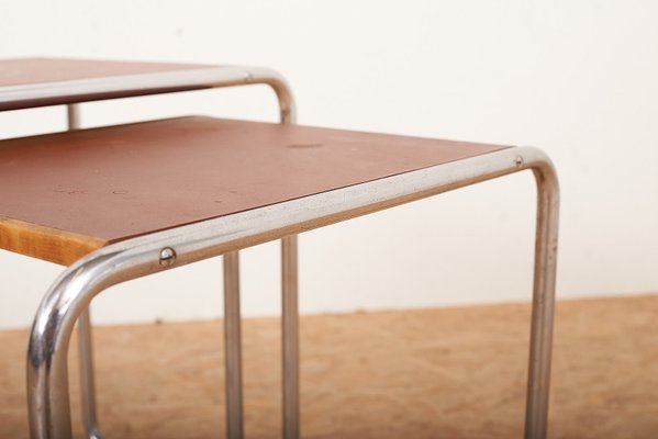 Bauhaus B9 Nesting Tables by Marcel Breuer, Set of 3 for sale at