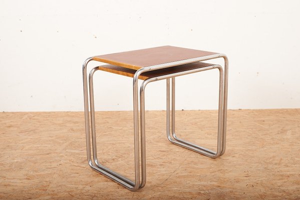 Bauhaus B9 Nesting Tables by Marcel Breuer, Set of 3 for sale at
