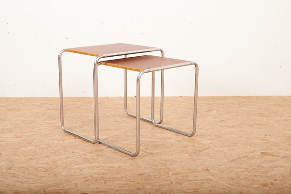 Bauhaus B9 Nesting Tables by Marcel Breuer, Set of 3 for sale at