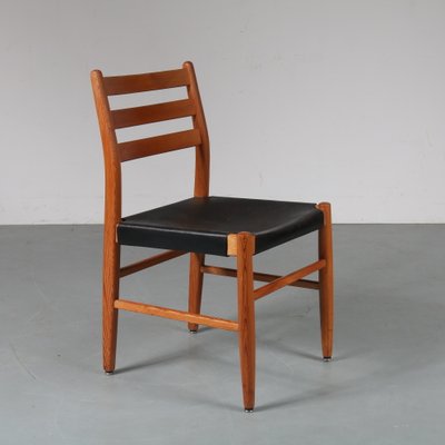 Scandinavian Pine Leather Dining Chairs 1960s Set Of 4 For Sale At Pamono