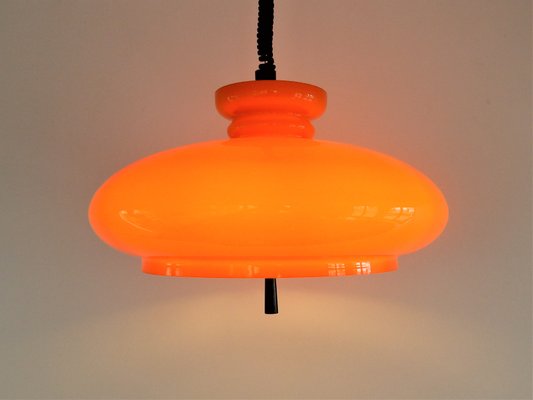 Orange Model Bowl N Glass Pendant, Orange Glass Lamp Shade