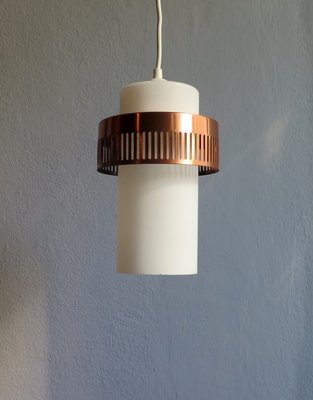 White Glass Pendant Light coppered aluminium white opaline glass pendant lamp