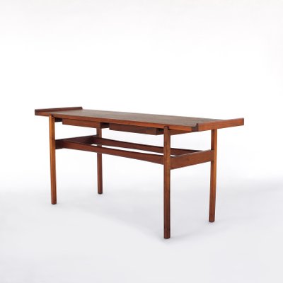 Walnut Console Table With 2 Drawers By Jens Risom 1960s For Sale